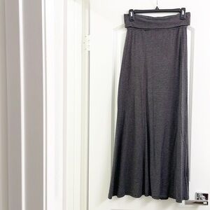 A.N. Designs black/gray striped fold top maxi skirt